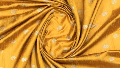 Mustard Yellow Hand-woven Banarasi Brocade Raw Silk with Light Gold Zari BROCADE FABRIC ONLINE