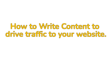 How to Write Content to drive traffic to your website.